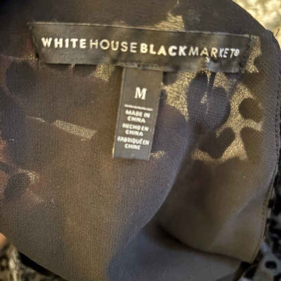 White House Black Market Black Animal Print Top - Picture 4 of 5